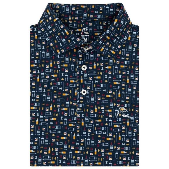 Rhoback Men’s Admirable Navy The Old Fashioned All Over Novelty Printed Short Sl - Picture 9 of 9